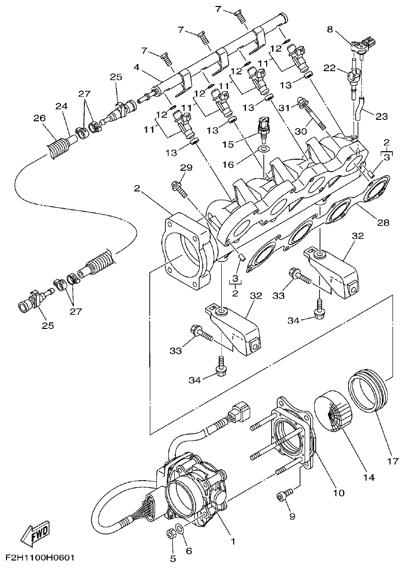 Yamaha FY1800-1HF2H300EA(1)_DE INTAKE 1 parts diagram